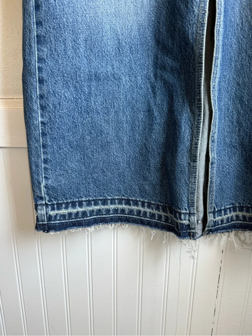 Wrangler Front Slit Denim Maxi Skirt Size 6